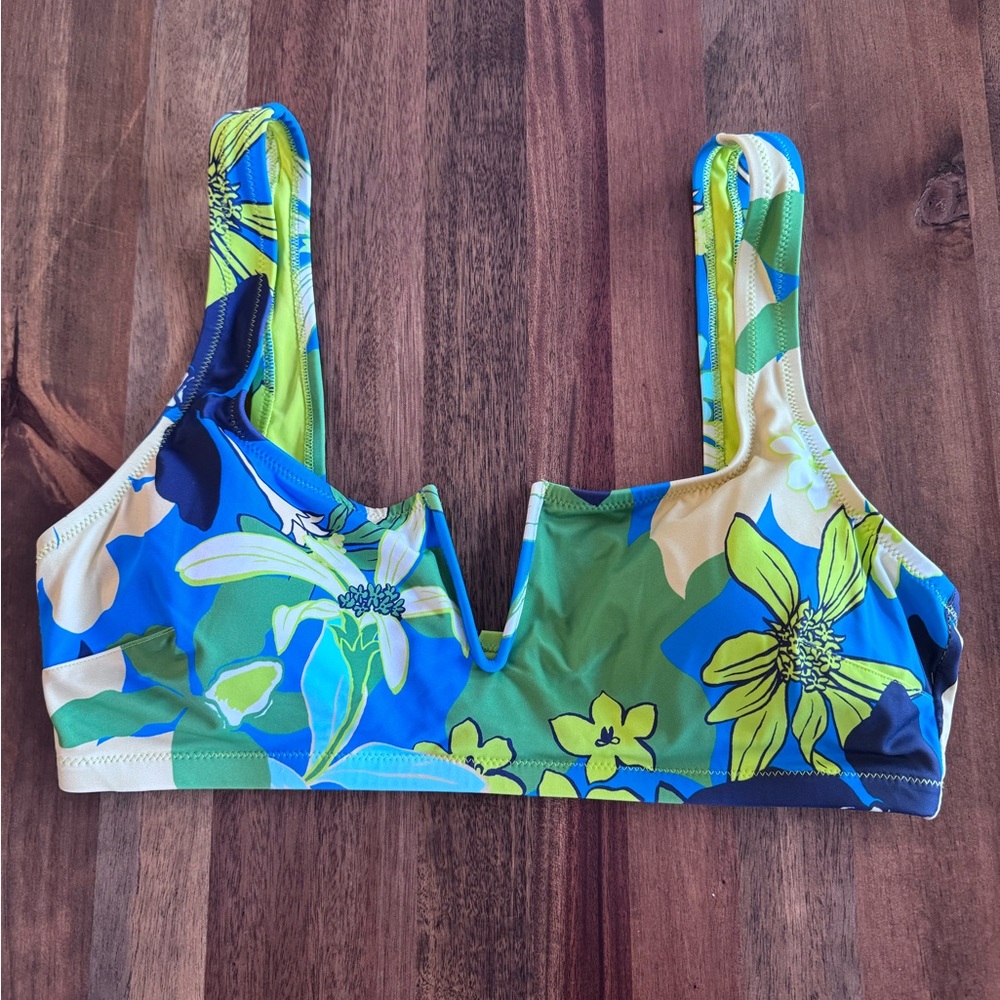 Aerie Floral V-Neck Bikini Top
